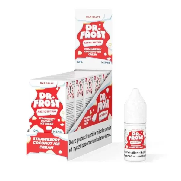 dr-frost_barsalt_strawberry-coconut-ice-cream-vapespecialisten.webp Dr Frost Salt | E-Juice 10ml/14,5mg