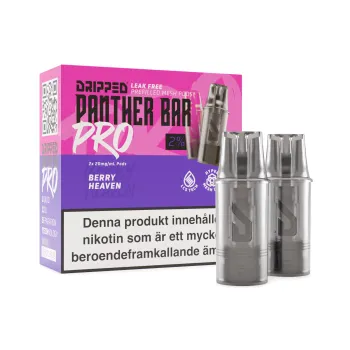 dripped-panther-bar-pro-pods-20mg-vape-pod-system-berry-heaven-vapespecialisten.webp Panther Bar Pro - | Engångs Pod | 20mg/ml