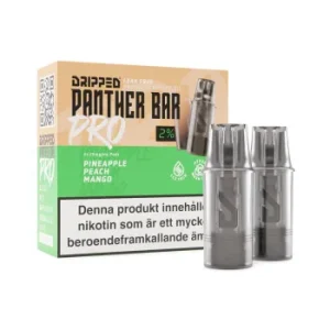 dripped-panther-bar-pro-pods-20mg-vape-pod-system-pineapple-peach-mango-vapespecialisten.webp Panther Bar Pro - | Engångs Pod | 20mg/ml