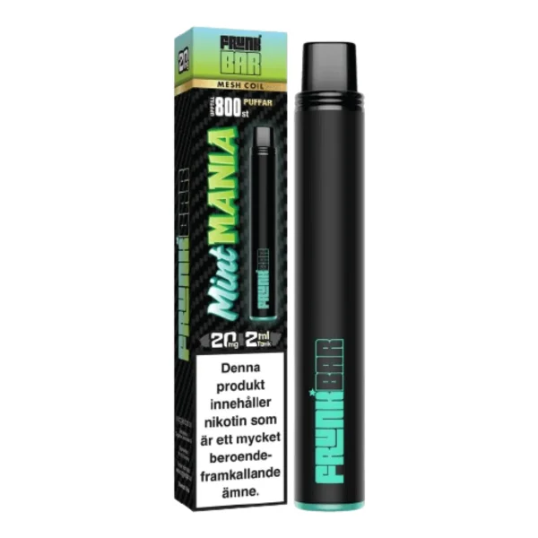 frunk-bar-mint-mania-vapespecialisten-1.webp Frunk Bar | Engångs Vape | 20mg/ml