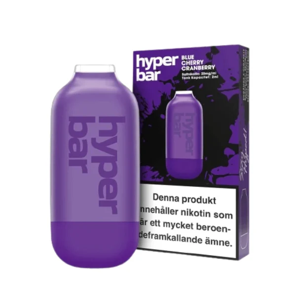 hyper-bar-mesh-blue-cherry-cranberry-vapespecialisten-1.webp Hyper Bar | Engångs Vape | 20mg/ml