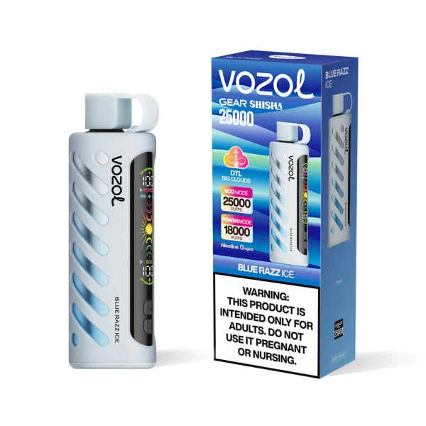 vozol-gear-shisha-25000-blue-razz-ice-vapespecialisten.webp Vozol Gear Shisha | Engångs Vape | 0mg/ml | 5%/ml Metatine | 25.000