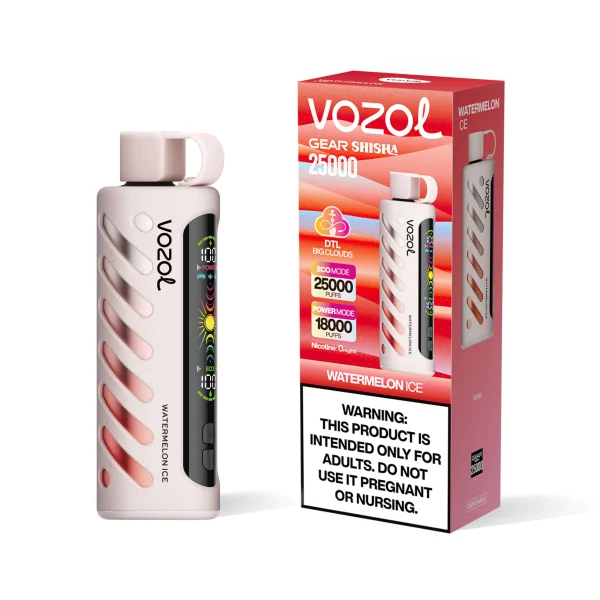 vozol-gear-shisha-25000-watermelon-ice-vapespecialisten-scaled-1.webp Vozol Gear Shisha | Engångs Vape | 0mg/ml | 5%/ml Metatine | 25.000